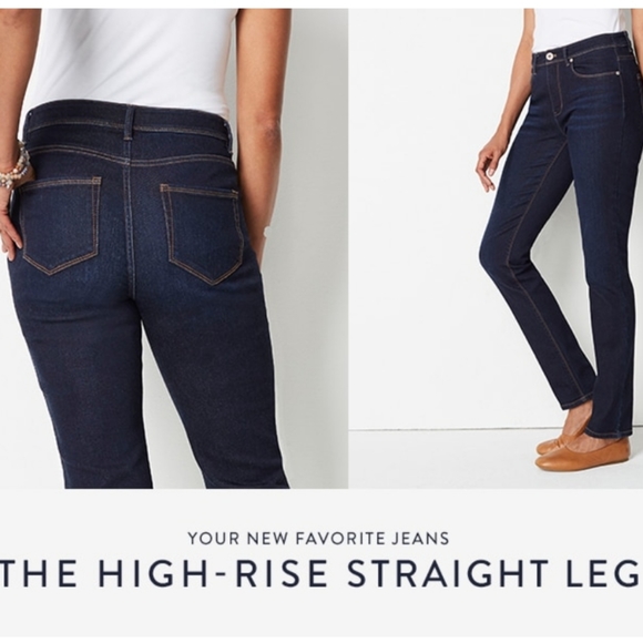 J. Jill Denim - J. Jill High Rise Straight Leg Jean Dark Wash 16p